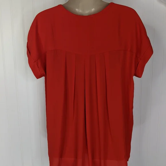 PLEIONE Pleated Back Flowy Shell Sz S - Picture 7 of 10